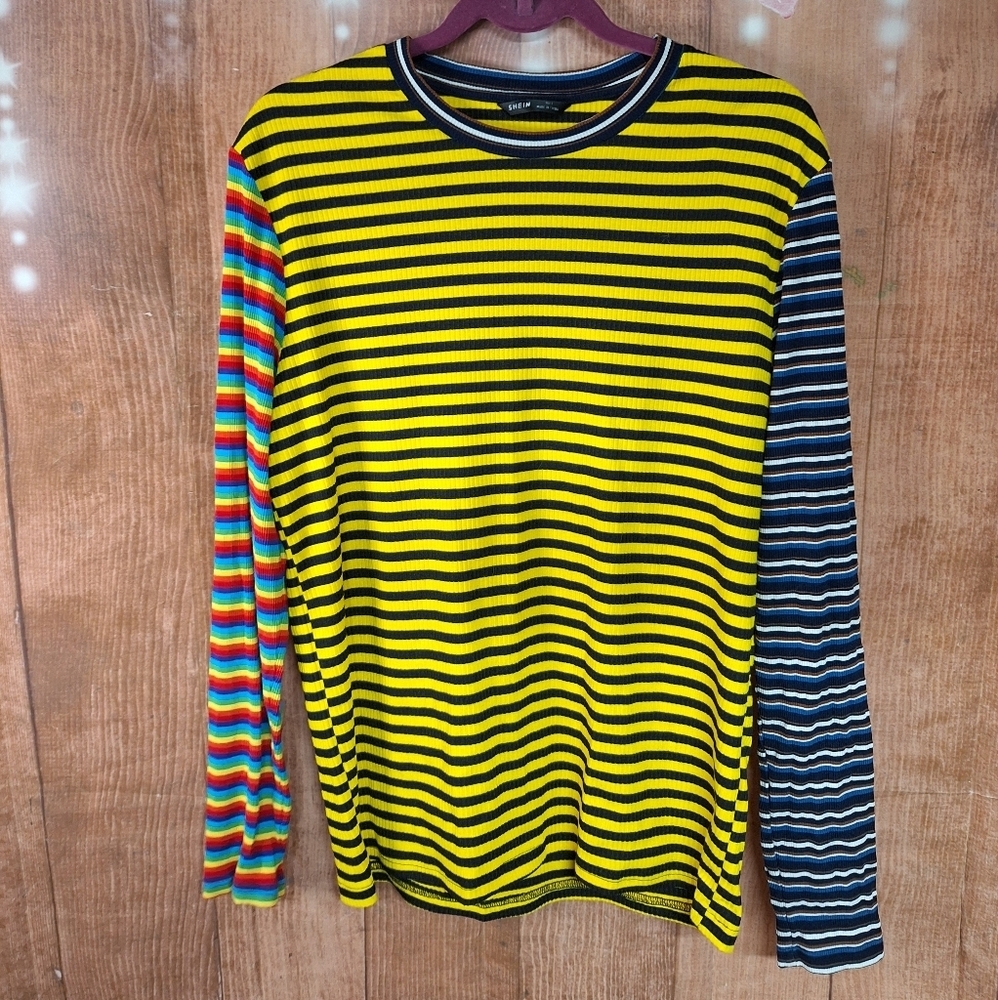 SHEIN SIZE SMALL COLORFUL STRIPED LONG SLEEVE